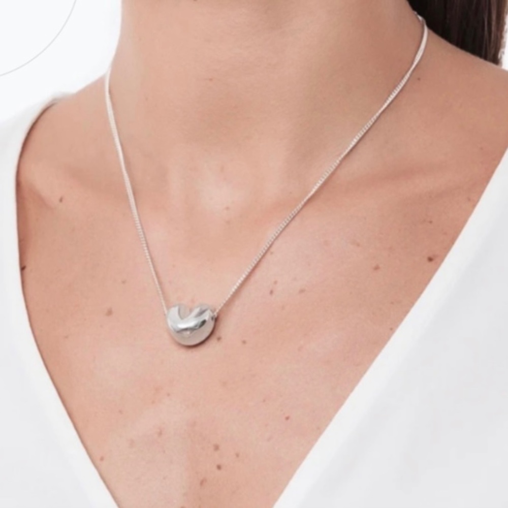 Handcrafted Silver Xilo Heart Pendant Necklace